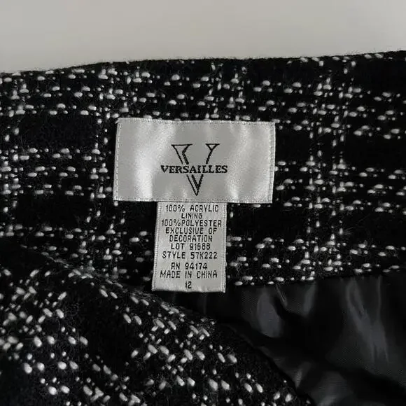 Versailles Chic Black and White Plaid Mini Skirt Size‎ 12 - Picture 4 of 6